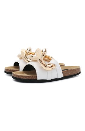 Женские кожаные шлепанцы chain JW ANDERSON белого цвета по цене 49100 руб., арт. ANW36015A/13007 | Фото 1 Женские кожаные шлепанцы chain JW ANDERSON белого цвета, арт. ANW36015A/13007 | Фото 1