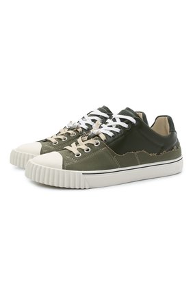 Мужские комбинированные кеды evolution MAISON MARGIELA хаки цвета по цене 39950 руб., арт. S57WS0391/P4022 | Фото 1 Мужские комбинированные кеды evolution MAISON MARGIELA хаки цвета, арт. S57WS0391/P4022 | Фото 1