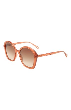 Женские солнцезащитные очки CHLOÉ розового цвета, арт. CH0003S | Фото 1 (Тип очков: С/з; Очки форма: Бабочка)
