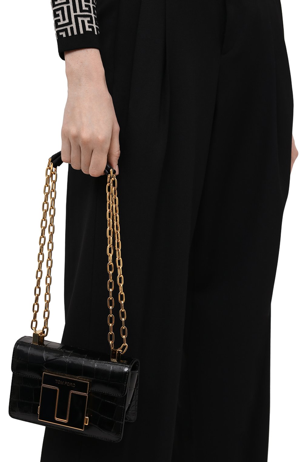 Женская сумка 001 small TOM FORD черного цвета по цене 213000 руб., арт. L1384E-LCL150 | Фото 2 Женская сумка 001 small TOM FORD черного цвета, арт. L1384E-LCL150 | Фото 2