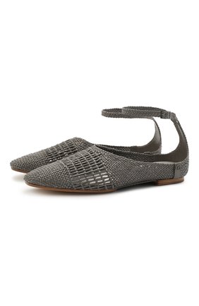 Женские кожаные балетки GIORGIO ARMANI светло-серого цвета по цене 135000 руб., арт. X1R012/XF524 | Фото 1 Женские кожаные балетки GIORGIO ARMANI светло-серого цвета, арт. X1R012/XF524 | Фото 1
