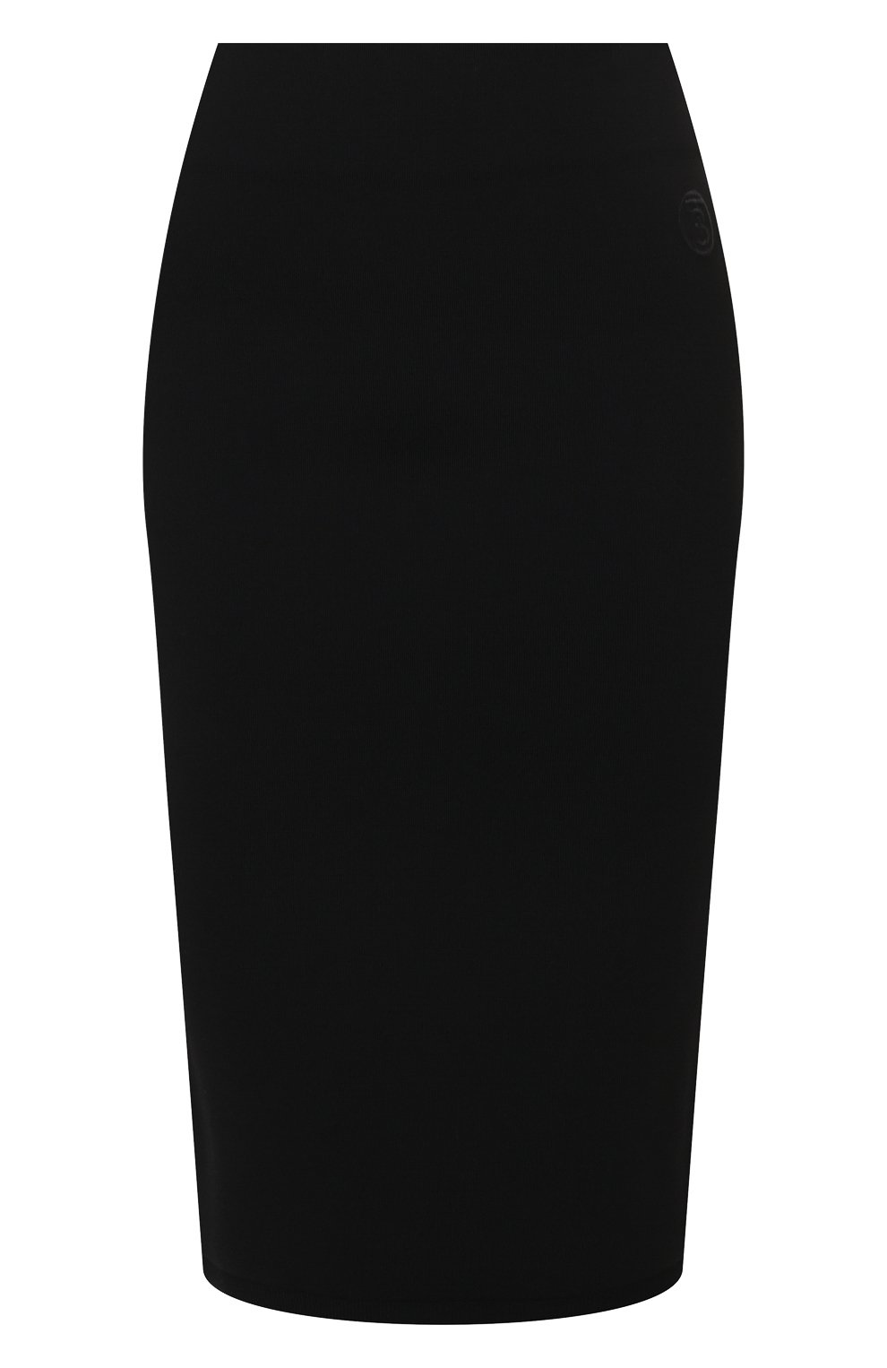 Женская юбка BURBERRY черного цвета, арт. 8040281 | Фото 1 (Женское Кросс-КТ: Юбка-одежда; Длина Ж (юбки, платья, шорты): До колена; Материал внешний: Вискоза; Стили: Кэжуэл)