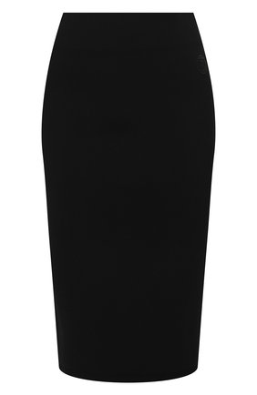Женская юбка BURBERRY черного цвета, арт. 8040281 | Фото 1 (Стили: Кэжуэл; Длина Ж (юбки, платья, шорты): До колена; Материал внешний: Вискоза; Женское Кросс-КТ: Юбка-одежда)