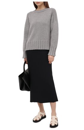 Женский кашемировый свитер JIL SANDER серого цвета по цене 116500 руб., арт. JPPS759521-WSY10028 | Фото 2 Женский кашемировый свитер JIL SANDER серого цвета, арт. JPPS759521-WSY10028 | Фото 2