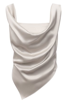 Женский топ NANUSHKA серебряного цвета по цене 30850 руб., арт. PETRA_SILVER TAUPE_SLIP SATIN | Фото 1 Женский топ NANUSHKA серебряного цвета, арт. PETRA_SILVER TAUPE_SLIP SATIN | Фото 1