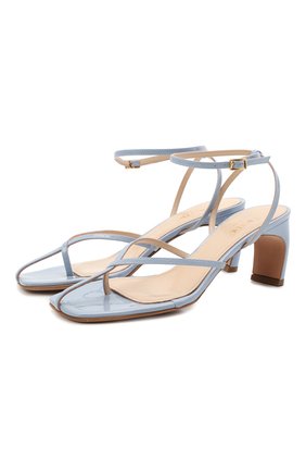 Женские кожаные босоножки ficelle ELLEME голубого цвета по цене 33100 руб., арт. FICELLE ANKLE STRAP PATENT/LEATHER | Фото 1 Женские кожаные босоножки ficelle ELLEME голубого цвета, арт. FICELLE ANKLE STRAP PATENT/LEATHER | Фото 1