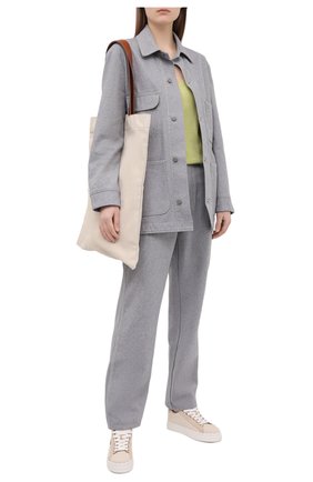Женские текстильные кеды lauren CHLOÉ бежевого цвета по цене 42950 руб., арт. CHC21U108Q7 | Фото 2 Женские текстильные кеды lauren CHLOÉ бежевого цвета, арт. CHC21U108Q7 | Фото 2