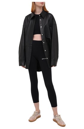 Женские леггинсы PALM ANGELS черного цвета по цене 21100 руб., арт. PWVG001S21FAB0021001 | Фото 2 Женские леггинсы PALM ANGELS черного цвета, арт. PWVG001S21FAB0021001 | Фото 2 (Материал внешний: Синтетический материал; Стили: Спорт-шик; Длина (брюки, джинсы): Стандартные; Женское Кросс-КТ: Леггинсы-одежда, Леггинсы-спорт)