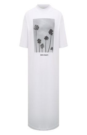 Женское хлопковое платье PALM ANGELS белого цвета по цене 29950 руб., арт. PWDB105S21JER0020110 | Фото 1 Женское хлопковое платье PALM ANGELS белого цвета, арт. PWDB105S21JER0020110 | Фото 1