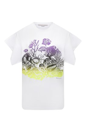 Женская хлопковая футболка STELLA MCCARTNEY белого цвета по цене 28750 руб., арт. 602146/S0W71 | Фото 1 Женская хлопковая футболка STELLA MCCARTNEY белого цвета, арт. 602146/S0W71 | Фото 1