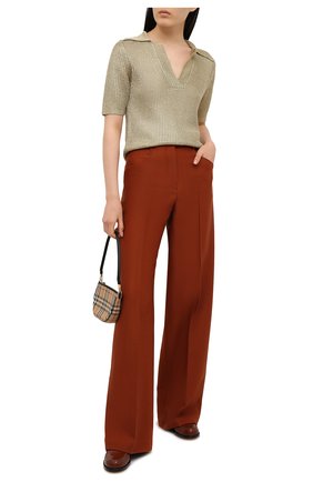 Женское поло из вискозы DRIES VAN NOTEN золотого цвета по цене 59950 руб., арт. 211-11242-2703 | Фото 2 Женское поло из вискозы DRIES VAN NOTEN золотого цвета, арт. 211-11242-2703 | Фото 2 (Рукава: Короткие; Материал внешний: Вискоза; Стили: Кэжуэл; Длина (для топов): Стандартные; Региональные ограничения белый список (Axapta Mercury): RU; Кросс-КТ: Трикотаж)