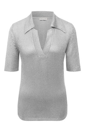Женское поло из вискозы DRIES VAN NOTEN серебряного цвета по цене 52950 руб., арт. 211-11242-2703 | Фото 1 Женское поло из вискозы DRIES VAN NOTEN серебряного цвета, арт. 211-11242-2703 | Фото 1