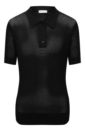 Женское поло из вискозы DRIES VAN NOTEN черного цвета по цене 39650 руб., арт. 211-11217-2700 | Фото 1 Женское поло из вискозы DRIES VAN NOTEN черного цвета, арт. 211-11217-2700 | Фото 1 (Материал внешний: Синтетический материал, Вискоза; Длина (для топов): Стандартные; Рукава: Короткие; Стили: Кэжуэл)