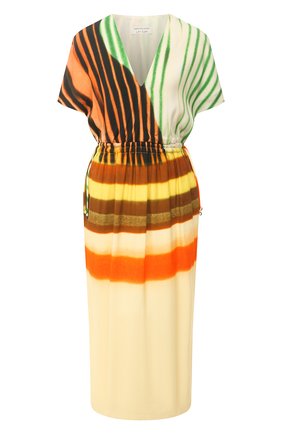 Женское платье из вискозы и хлопка DRIES VAN NOTEN разноцветного цвета по цене 126000 руб., арт. 211-11088-2048 | Фото 1 Женское платье из вискозы и хлопка DRIES VAN NOTEN разноцветного цвета, арт. 211-11088-2048 | Фото 1 (Материал внешний: Хлопок, Вискоза; Рукава: Короткие; Стили: Романтичный; Материал подклада: Шелк; Длина Ж (юбки, платья, шорты): Миди; Женское Кросс-КТ: Платье-одежда; Случай: Повседневный; Региональные ограничения белый список (Axapta Mercury): RU)