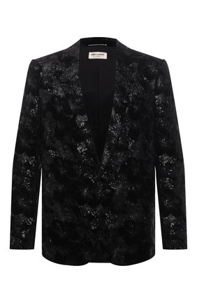 Мужской пиджак SAINT LAURENT черного цвета по цене 669500 руб., арт. 645746/Y525R | Фото 1 Мужской пиджак SAINT LAURENT черного цвета, арт. 645746/Y525R | Фото 1 (Материал подклада: Шелк; Рукава: Длинные; Длина (для топов): Стандартные; Материал внешний: Вискоза, Купро; Случай: Вечерний; Пиджаки М: Прямой; 1-2-бортные: Однобортные; Стили: Гламурный)