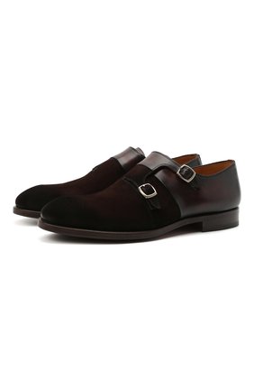 Мужские комбинированные монки MAGNANNI коричневого цвета по цене 31800 руб., арт. 22338/ANTIDIFU/BLAK 662 | Фото 1 Мужские комбинированные монки MAGNANNI коричневого цвета, арт. 22338/ANTIDIFU/BLAK 662 | Фото 1