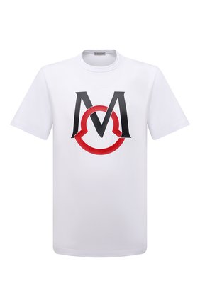 Мужская хлопковая футболка MONCLER белого цвета по цене 18900 руб., арт. G1-091-8C7E1-20-8390T | Фото 1 Мужская хлопковая футболка MONCLER белого цвета, арт. G1-091-8C7E1-20-8390T | Фото 1