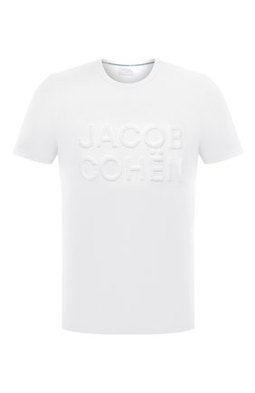 Мужская хлопковая футболка JACOB COHEN белого цвета по цене 16950 руб., арт. J4106 01107-S/55 | Фото 1 Мужская хлопковая футболка JACOB COHEN белого цвета, арт. J4106 01107-S/55 | Фото 1