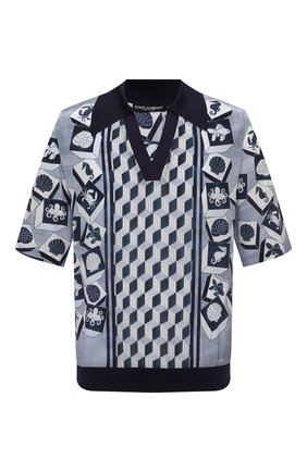 Мужское шелковое поло DOLCE & GABBANA синего цвета по цене 83850 руб., арт. G8LV0T/FI1VY | Фото 1 Мужское шелковое поло DOLCE & GABBANA синего цвета, арт. G8LV0T/FI1VY | Фото 1