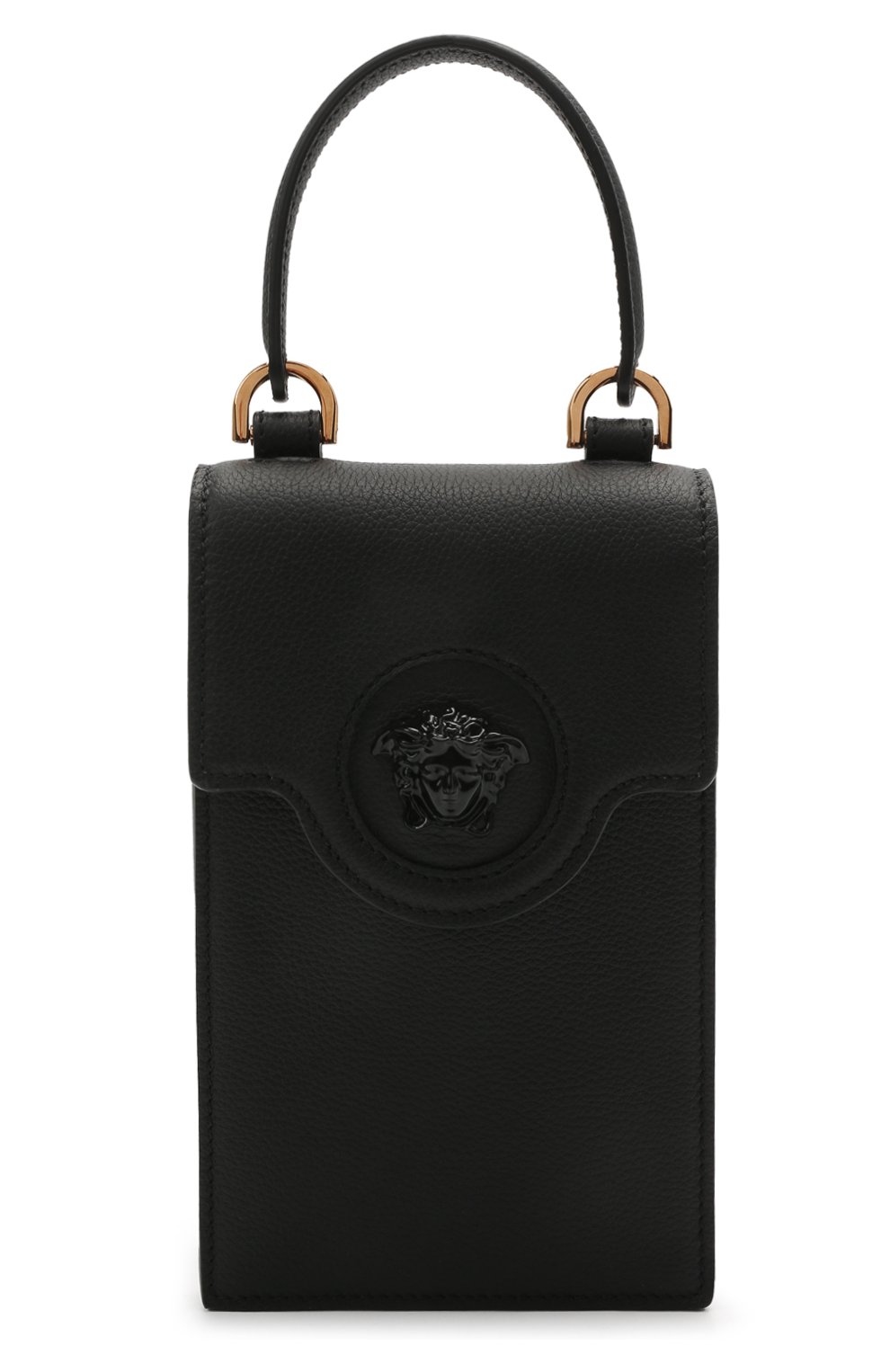 Кожаный чехол для телефона la medusa VERSACE черного цвета, арт. DP8I060/DVIT2T | Фото 1