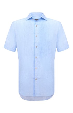 Мужская льняная рубашка CORNELIANI голубого цвета по цене 22950 руб., арт. 87I126-1111912/00 | Фото 1 Мужская льняная рубашка CORNELIANI голубого цвета, арт. 87I126-1111912/00 | Фото 1 (Рукава: Короткие; Материал внешний: Лен; Длина (для топов): Стандартные; Воротник: Акула; Случай: Повседневный; Принт: Однотонные; Рубашки М: Regular Fit; Стили: Кэжуэл)