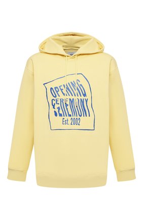 Мужской хлопковое худи OPENING CEREMONY желтого цвета по цене 29950 руб., арт. YMBB007S21FLE002 | Фото 1 Мужской хлопковое худи OPENING CEREMONY желтого цвета, арт. YMBB007S21FLE002 | Фото 1