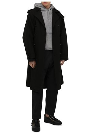 Мужские кожаные кеды frankie GIUSEPPE ZANOTTI DESIGN черного цвета, арт. RU00010/003 | Фото 2 (Материал внутренний: Натуральная кожа; Подошва: Массивная; Материал внешний: Кожа; Материал утеплителя: Без утеплителя; Стили: Классический)