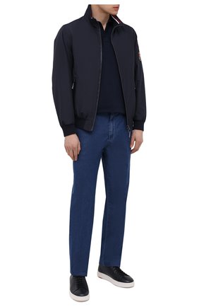 Мужские кожаные кеды SANTONI темно-синего цвета по цене 47900 руб., арт. MBCD21490BARRTWHU53 | Фото 2 Мужские кожаные кеды SANTONI темно-синего цвета, арт. MBCD21490BARRTWHU53 | Фото 2