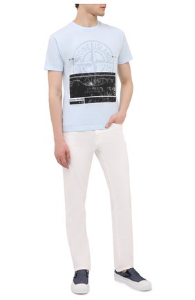 Мужские текстильные слипоны STONE ISLAND темно-синего цвета по цене 31150 руб., арт. 7415S0348 | Фото 2 Мужские текстильные слипоны STONE ISLAND темно-синего цвета, арт. 7415S0348 | Фото 2