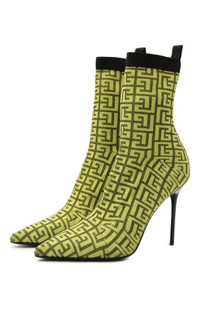 Женские текстильные ботильоны skye monogram BALMAIN зеленого цвета по цене 73950 руб., арт. VN0TA639/TKMG | Фото 1 Женские текстильные ботильоны skye monogram BALMAIN зеленого цвета, арт. VN0TA639/TKMG | Фото 1 (Материал внешний: Текстиль; Материал внутренний: Натуральная кожа; Каблук тип: Шпилька; Подошва: Плоская; Каблук высота: Высокий)