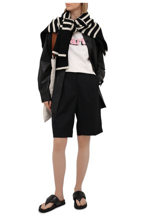 Женская хлопковая футболка MSGM светло-бежевого цвета по цене 19450 руб., арт. 3042MDM290 217117 | Фото 2 Женская хлопковая футболка MSGM светло-бежевого цвета, арт. 3042MDM290 217117 | Фото 2
