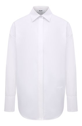 Женская хлопковая рубашка MSGM белого цвета по цене 31750 руб., арт. 3042MDE105X 217307 | Фото 1 Женская хлопковая рубашка MSGM белого цвета, арт. 3042MDE105X 217307 | Фото 1