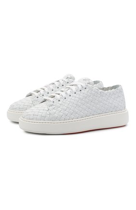 Женские кожаные кеды SANTONI белого цвета по цене 54800 руб., арт. WBCD60821BARCCSYI20 | Фото 1 Женские кожаные кеды SANTONI белого цвета, арт. WBCD60821BARCCSYI20 | Фото 1