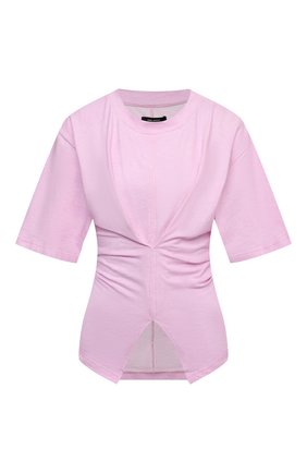 Женская хлопковая футболка ISABEL MARANT светло-розового цвета по цене 27750 руб., арт. TS0788-21E033I/S0Y0NA | Фото 1 Женская хлопковая футболка ISABEL MARANT светло-розового цвета, арт. TS0788-21E033I/S0Y0NA | Фото 1