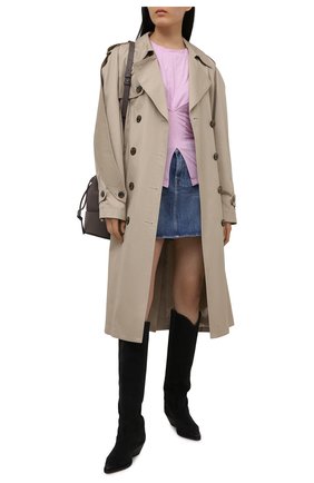Женская хлопковая футболка ISABEL MARANT светло-розового цвета по цене 27750 руб., арт. TS0788-21E033I/S0Y0NA | Фото 2 Женская хлопковая футболка ISABEL MARANT светло-розового цвета, арт. TS0788-21E033I/S0Y0NA | Фото 2