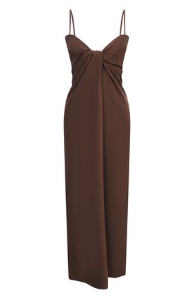 Женское шелковое платье VALENTINO темно-коричневого цвета по цене 266000 руб., арт. VB0VAVH56B5 | Фото 1 Женское шелковое платье VALENTINO темно-коричневого цвета, арт. VB0VAVH56B5 | Фото 1