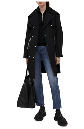Женский хлопковый тренч MICHAEL MICHAEL KORS черного цвета по цене 53050 руб., арт. MS1200BDTY | Фото 2 Женский хлопковый тренч MICHAEL MICHAEL KORS черного цвета, арт. MS1200BDTY | Фото 2
