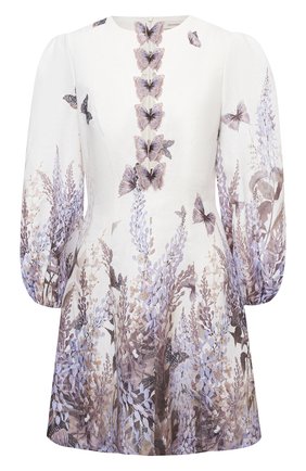 Женское льняное платье ZIMMERMANN сиреневого цвета по цене 76800 руб., арт. 1107DLMI | Фото 1 Женское льняное платье ZIMMERMANN сиреневого цвета, арт. 1107DLMI | Фото 1