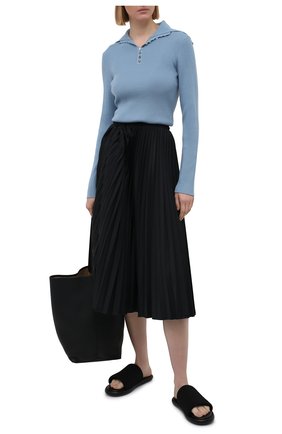 Женские комбинированные шлепанцы PROENZA SCHOULER черного цвета по цене 53750 руб., арт. PS36130B/13120 | Фото 2 Женские комбинированные шлепанцы PROENZA SCHOULER черного цвета, арт. PS36130B/13120 | Фото 2