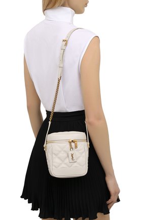Женская сумка becky mini SAINT LAURENT белого цвета по цене 129500 руб., арт. 649779/DME27 | Фото 2 Женская сумка becky mini SAINT LAURENT белого цвета, арт. 649779/DME27 | Фото 2