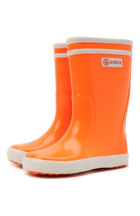 Детские резиновые сапоги AIGLE оранжевого цвета по цене 3995 руб., арт. S00732/L0LLY P0P NE0N | Фото 1 Детские резиновые сапоги AIGLE оранжевого цвета, арт. S00732/L0LLY P0P NE0N | Фото 1