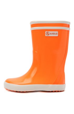 Детские резиновые сапоги AIGLE оранжевого цвета по цене 3995 руб., арт. S00732/L0LLY P0P NE0N | Фото 2 Детские резиновые сапоги AIGLE оранжевого цвета, арт. S00732/L0LLY P0P NE0N | Фото 2