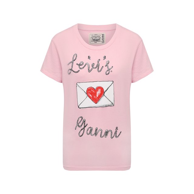 фото Хлопковая футболка ganni x levi's ganni