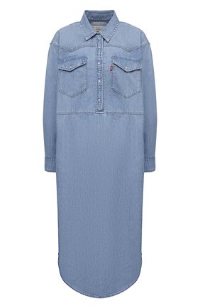 Женское джинсовое платье ganni x levi's GANNI голубого цвета по цене 36050 руб., арт. F6093 | Фото 1 Женское джинсовое платье ganni x levi's GANNI голубого цвета, арт. F6093 | Фото 1