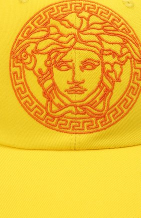 Мужской хлопковая бейсболка VERSACE желтого цвета по цене 42600 руб., арт. ICAP004/1F01262 | Фото 3 Мужской хлопковая бейсболка VERSACE желтого цвета, арт. ICAP004/1F01262 | Фото 3 (Материал: Текстиль, Хлопок)