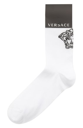 Мужские хлопковые носки VERSACE белого цвета по цене 7515 руб., арт. ICZ0003/1F01217 | Фото 1 Мужские хлопковые носки VERSACE белого цвета, арт. ICZ0003/1F01217 | Фото 1