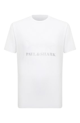 Мужская хлопковая футболка PAUL&SHARK белого цвета по цене 12850 руб., арт. 21411019/HLK | Фото 1 Мужская хлопковая футболка PAUL&SHARK белого цвета, арт. 21411019/HLK | Фото 1 (Материал внешний: Хлопок; Принт: С принтом; Рукава: Короткие; Стили: Кэжуэл; Длина (для топов): Стандартные)