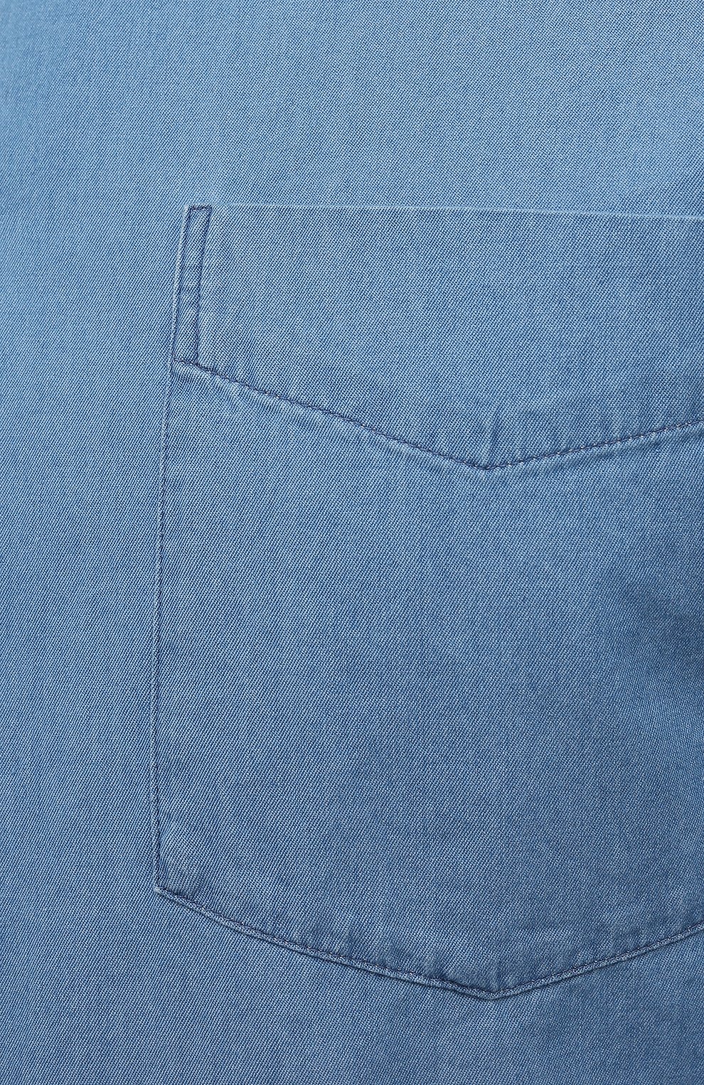 Мужская хлопковая рубашка ASPESI синего цвета, арт. S1 A CE52 6191 | Фото 5 (Манжеты: На пуговицах; Рукава: Длинные; Воротник: Акула; Случай: Повседневный; Длина (для топов): Стандартные; Рубашки М: Slim Fit; Материал внешний: Хлопок; Принт: Однотонные; Стили: Кэжуэл)