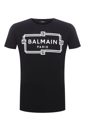 Мужская хлопковая футболка BALMAIN черного цвета по цене 38250 руб., арт. VH0EF000/G065 | Фото 1 Мужская хлопковая футболка BALMAIN черного цвета, арт. VH0EF000/G065 | Фото 1 (Длина (для топов): Стандартные; Материал внешний: Хлопок; Рукава: Короткие; Принт: С принтом; Стили: Кэжуэл)