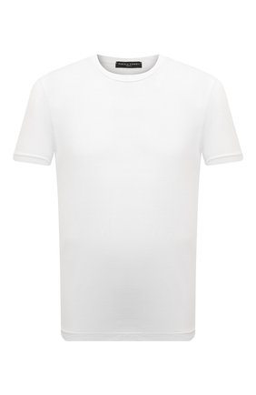 Мужская хлопковая футболка DANIELE FIESOLI белого цвета, арт. DF 7150 | Фото 1 (Материал внешний: Хлопок; Принт: Без принта; Рукава: Короткие; Стили: Кэжуэл; Длина (для топов): Стандартные)